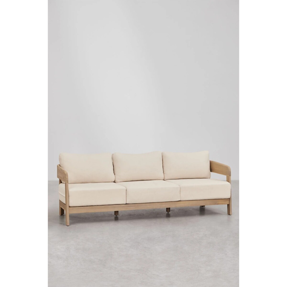 Zestaw ogrodowy: 3-osobowa sofa, 2 fotele i stolik kawowy z drewna akacjowego Uleno