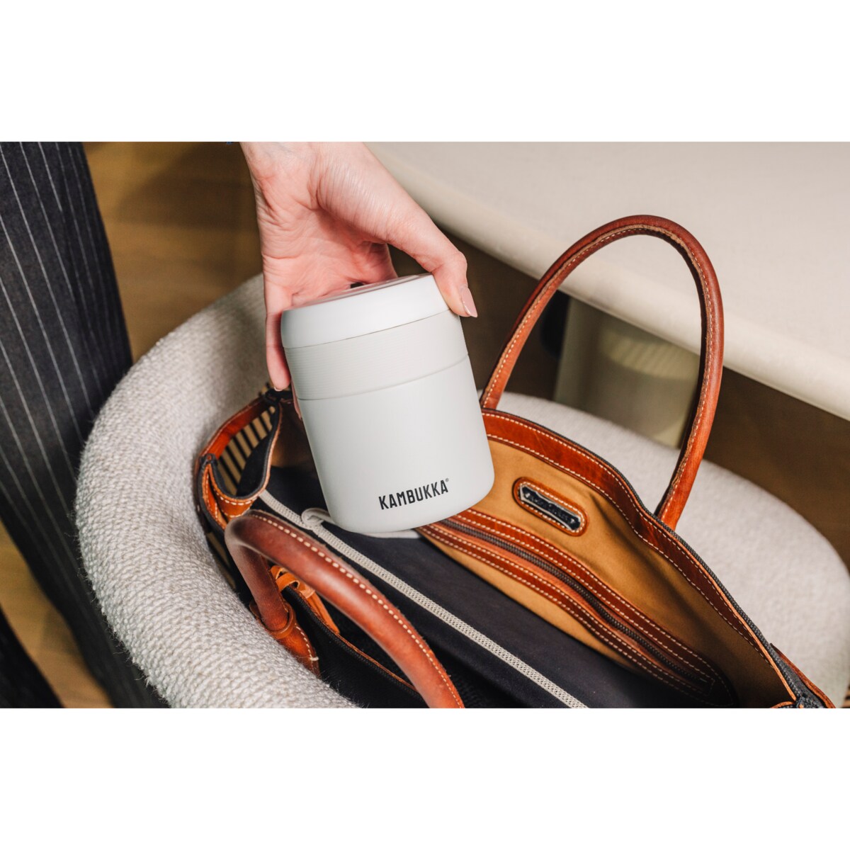 Termos obiadowy lunchbox termiczny Bora 600 ml - Chalk White