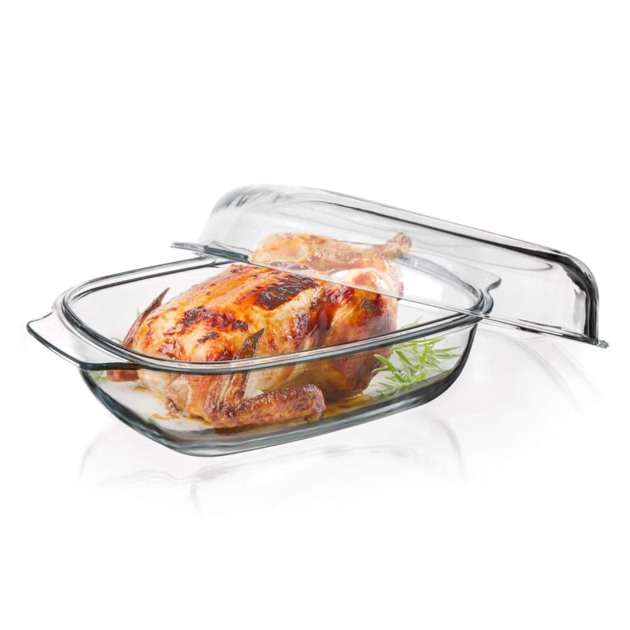 SZKLANA BRYTFANKA NACZYNIE DO PIECZENIA żaro 5,7 L POKRYWA do żywności