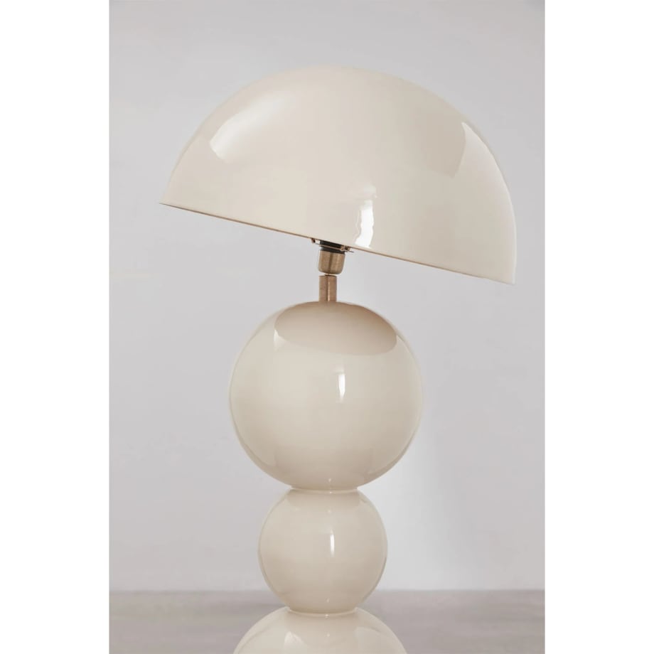 Lampa podłogowa z metalu, wysoki połysk, kremowa, Boulia, 155 cm