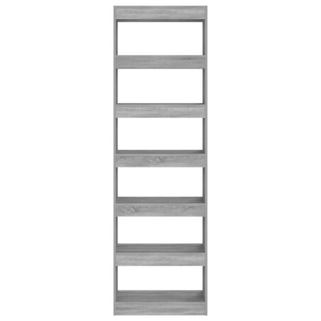 vidaXL Regał na książki/przegroda, szary dąb sonoma, 60x30x198 cm