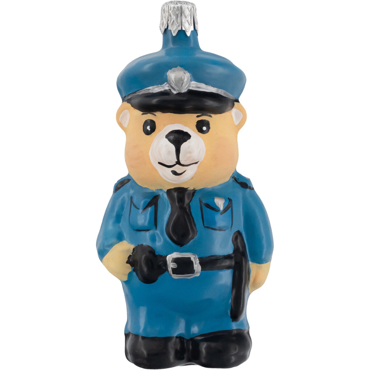 Bombka choinkowa szklana - Miś Policjant w mundurze