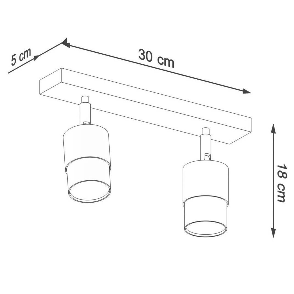 Plafon NERO 2 czarny/złoty