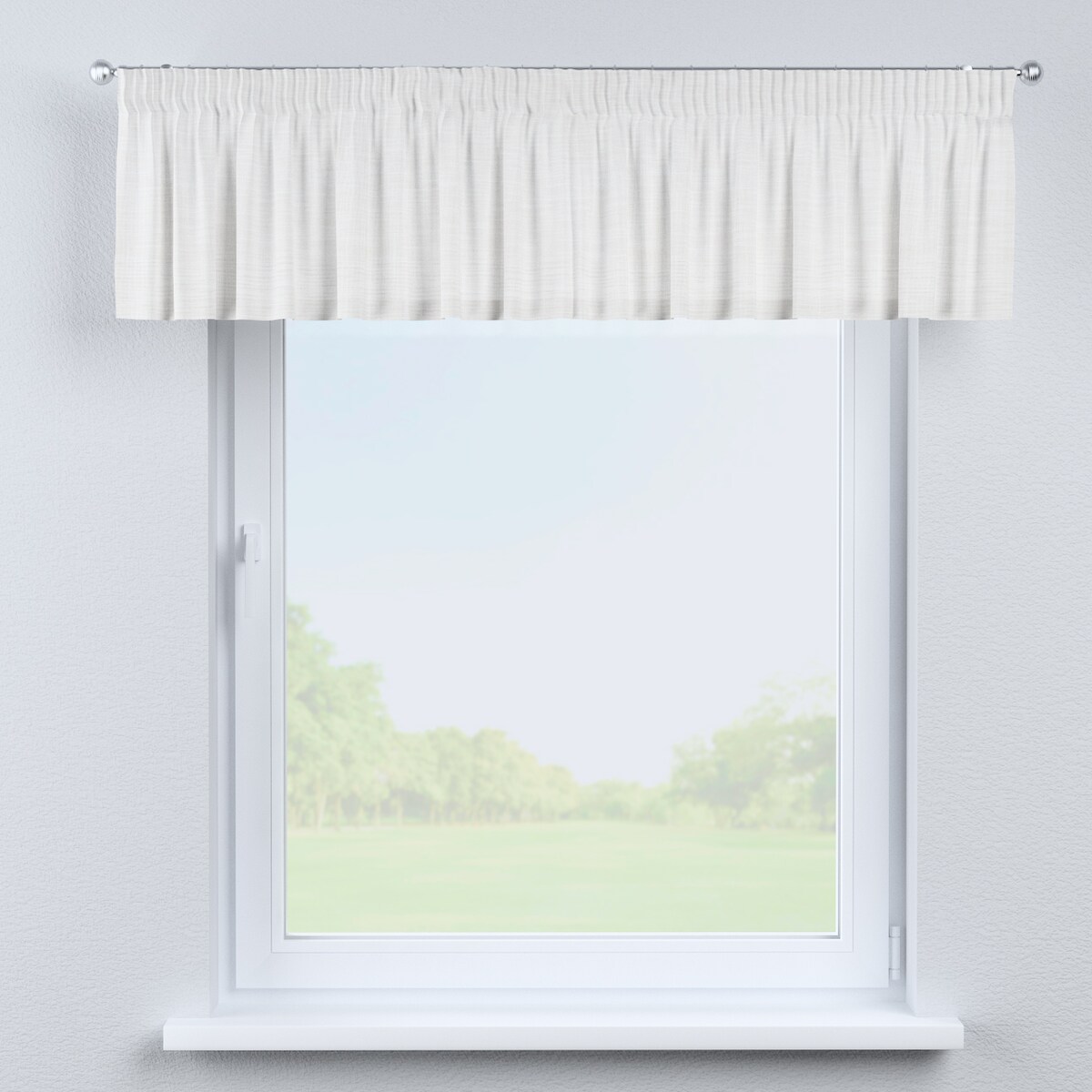 Lambrekin na taśmie marszczącej 130x40 biały