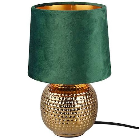 Nocna LAMPKA stojąca SOPHIA R50821015 RL Light stołowa LAMPA abażurowa na biurko ceramiczna zielona złota, RL Light