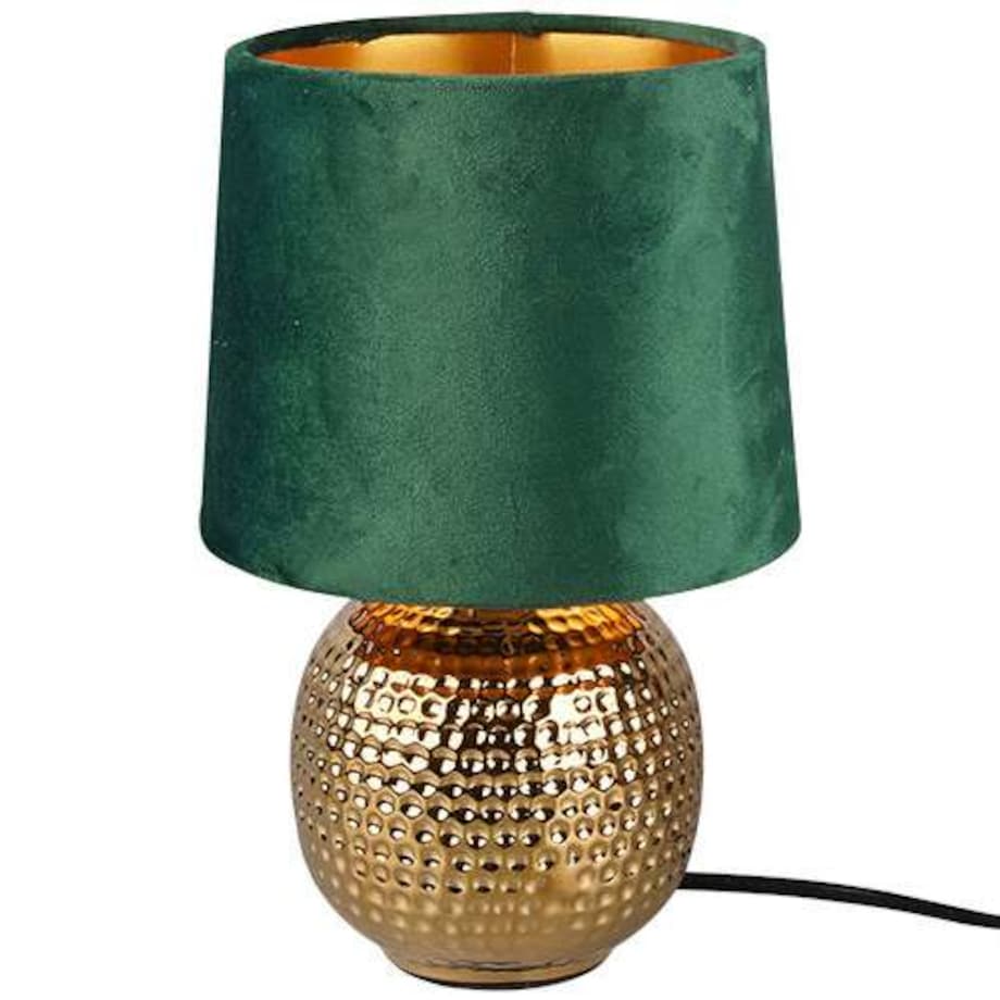 Nocna LAMPKA stojąca SOPHIA R50821015 RL Light stołowa LAMPA abażurowa na biurko ceramiczna zielona złota, RL Light