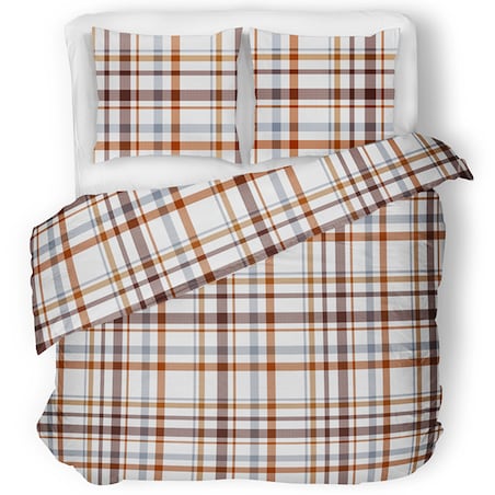 KOBES komplet bawełnianej pościeli, w kratę, 160x200