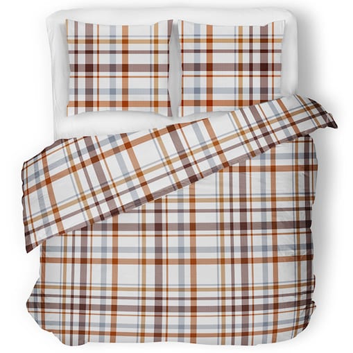 KOBES komplet bawełnianej pościeli, w kratę, 160x200