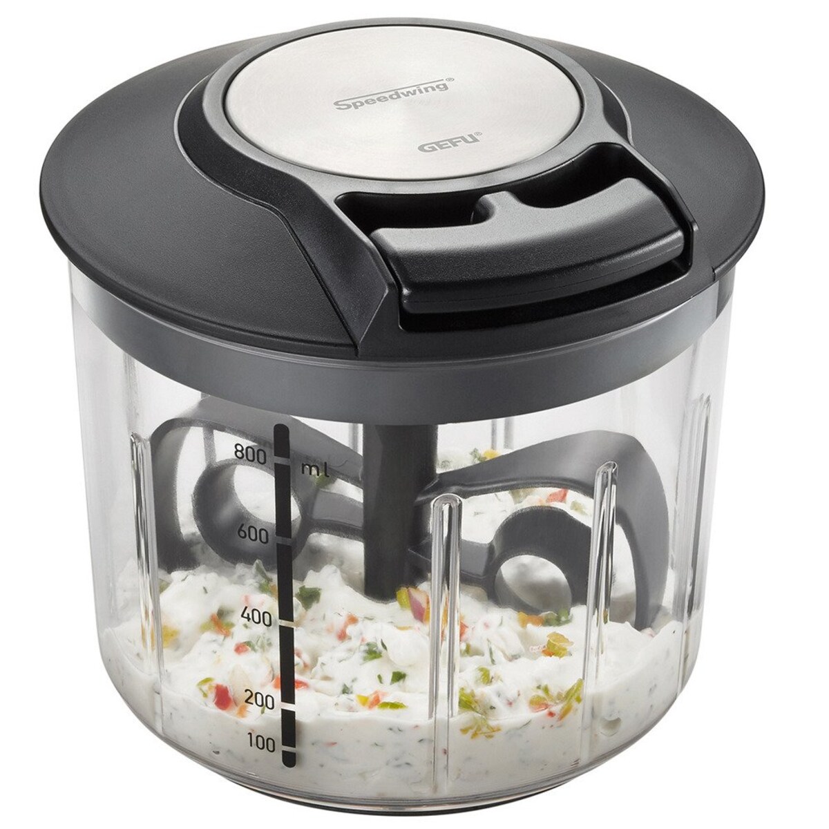 Szatkownica do warzyw i owoców ze stali nierdzewnej, praktyczna maszynka do siekania z pojemnikiem