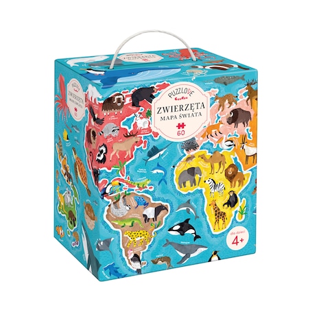 Puzzlove CzuCzu Zwierzęta Mapa świata 60 el.