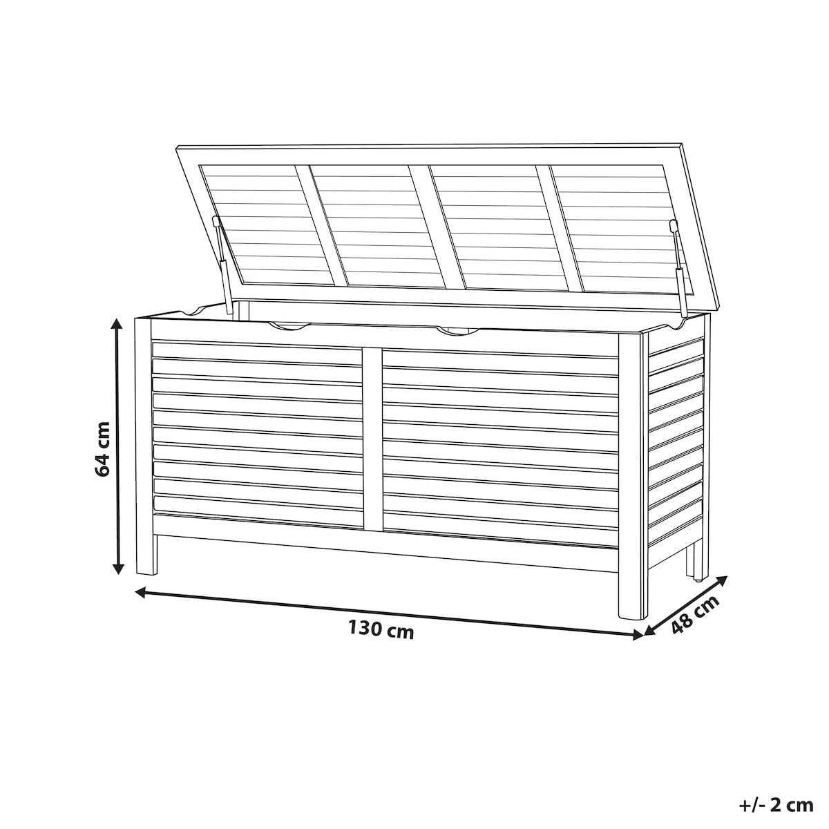 Skrzynia ogrodowa RIVIERA 130 cm 48 cm Jasnobrązowy