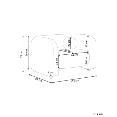 Fotel LEIREN Boucle Beżowy