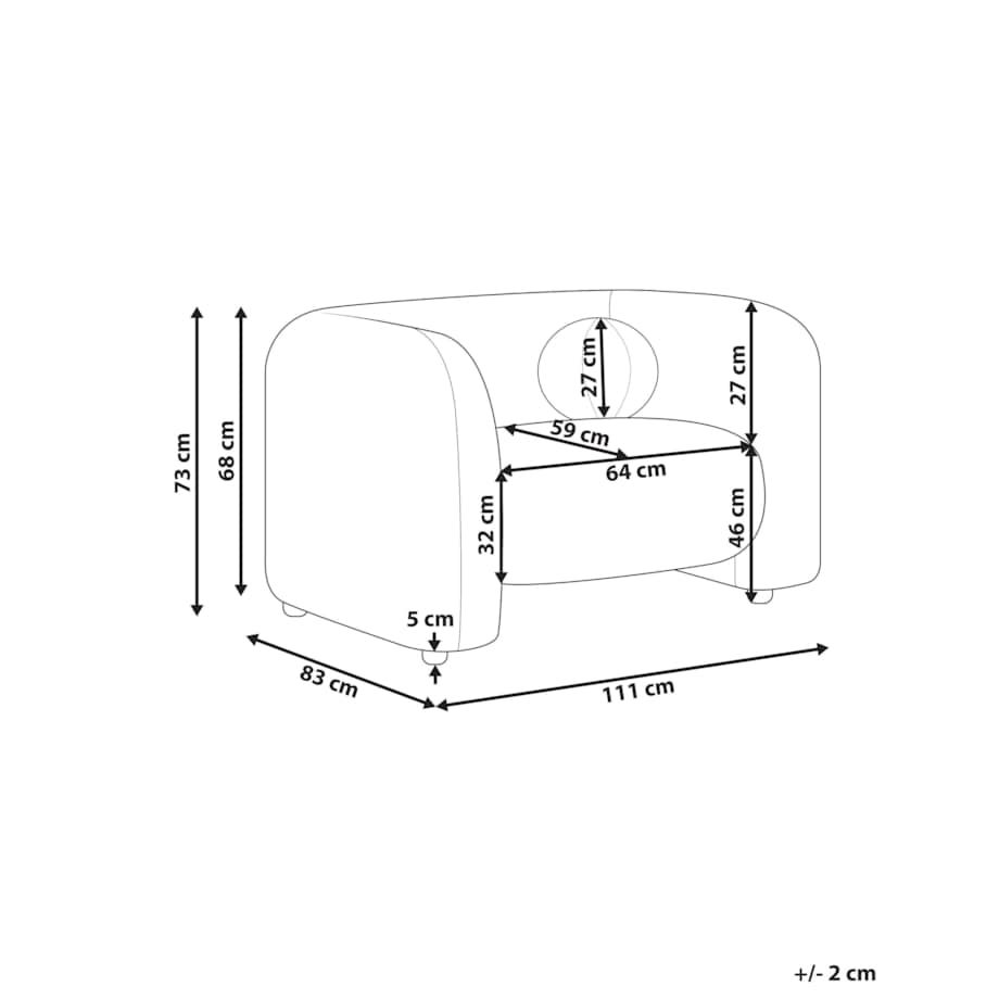 Fotel LEIREN Boucle Beżowy