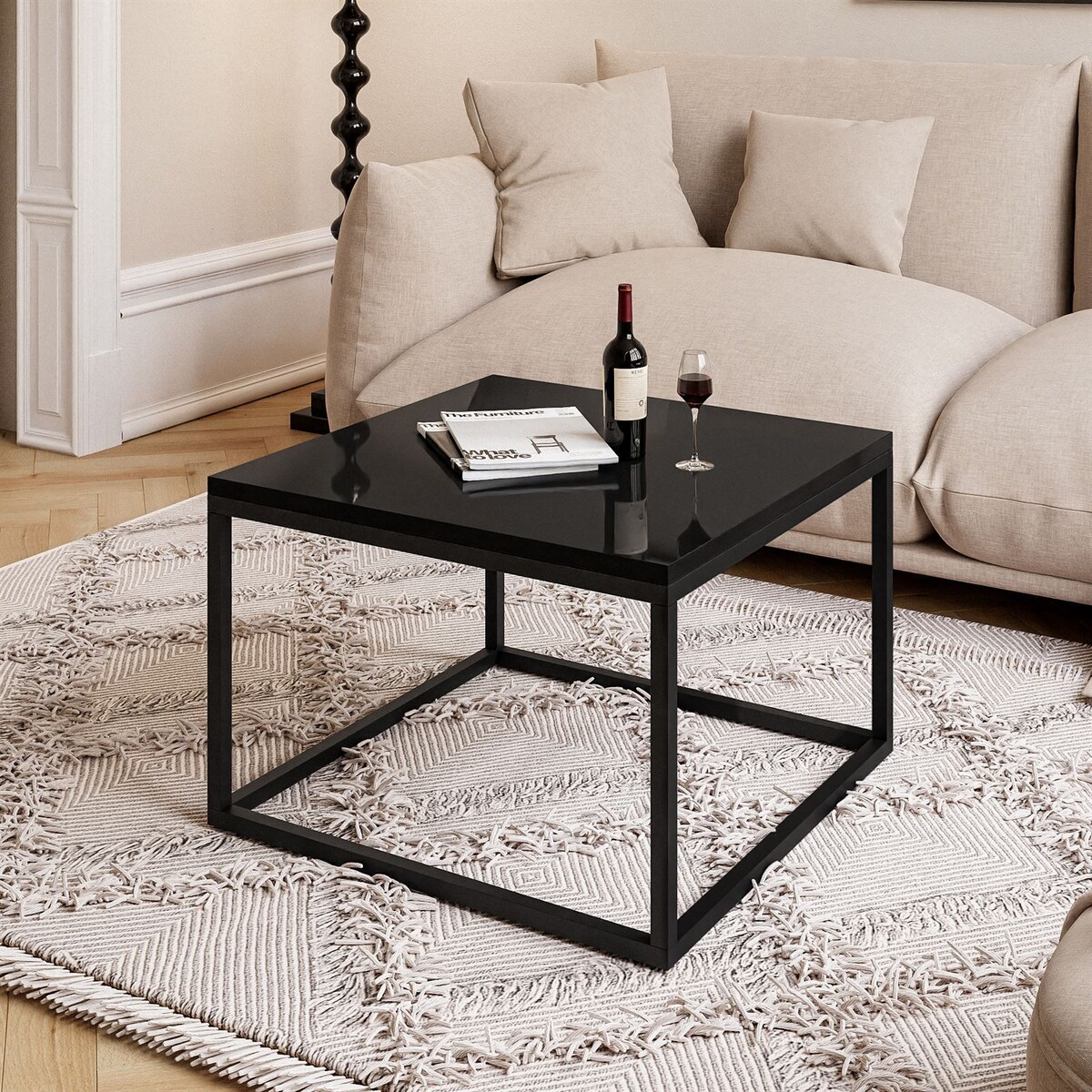 Stolik kawowy YOSHI 60 cm czarny połysk