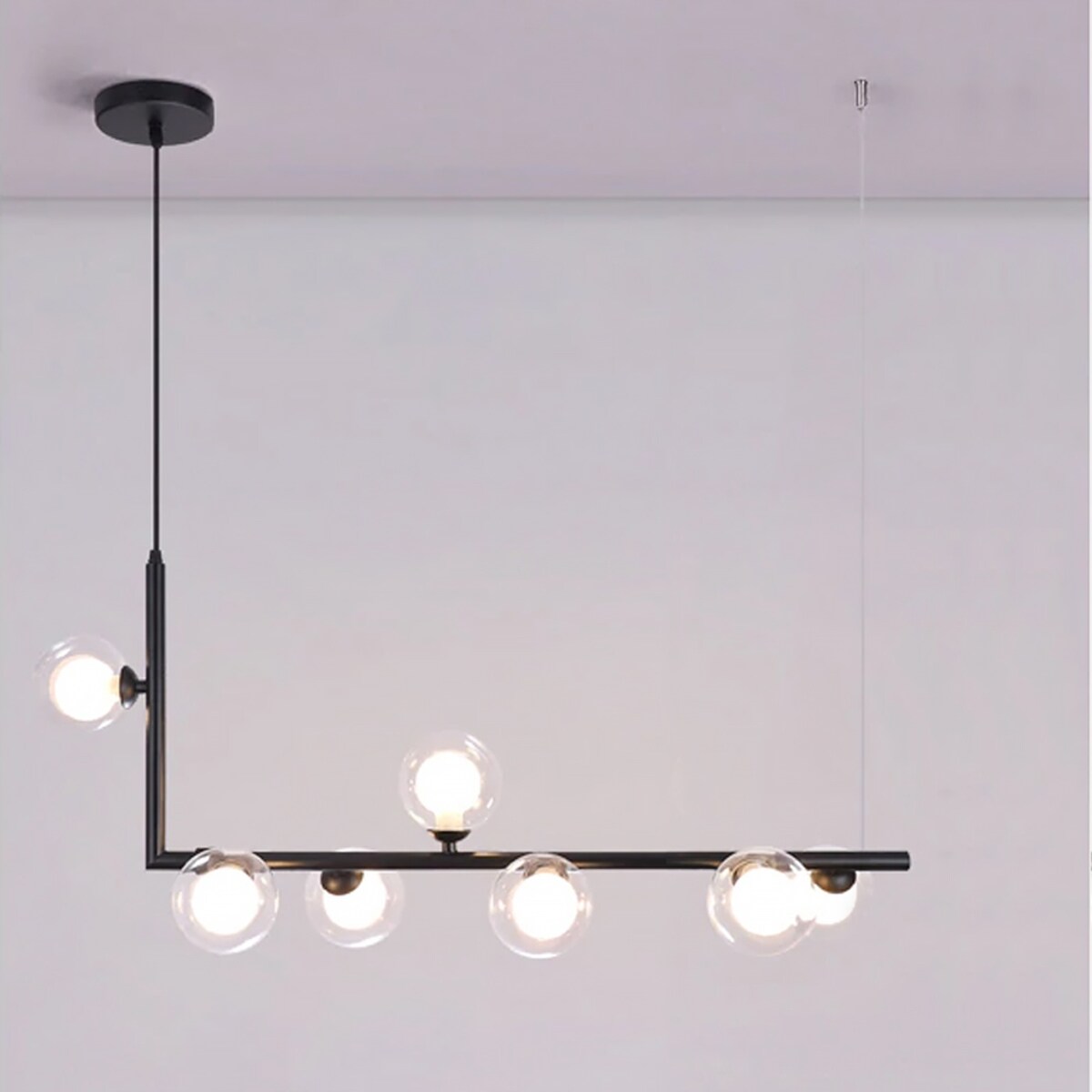 Lampa Sufitowa 6 Głowic Metalowa Czarna Industrial