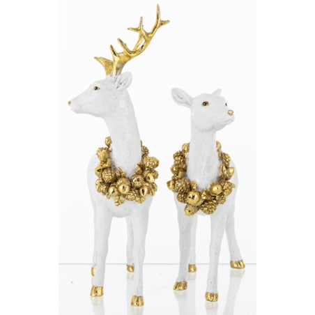 Figurka - para jeleń i łania 22x117x8 cm i 17x18x5 cm