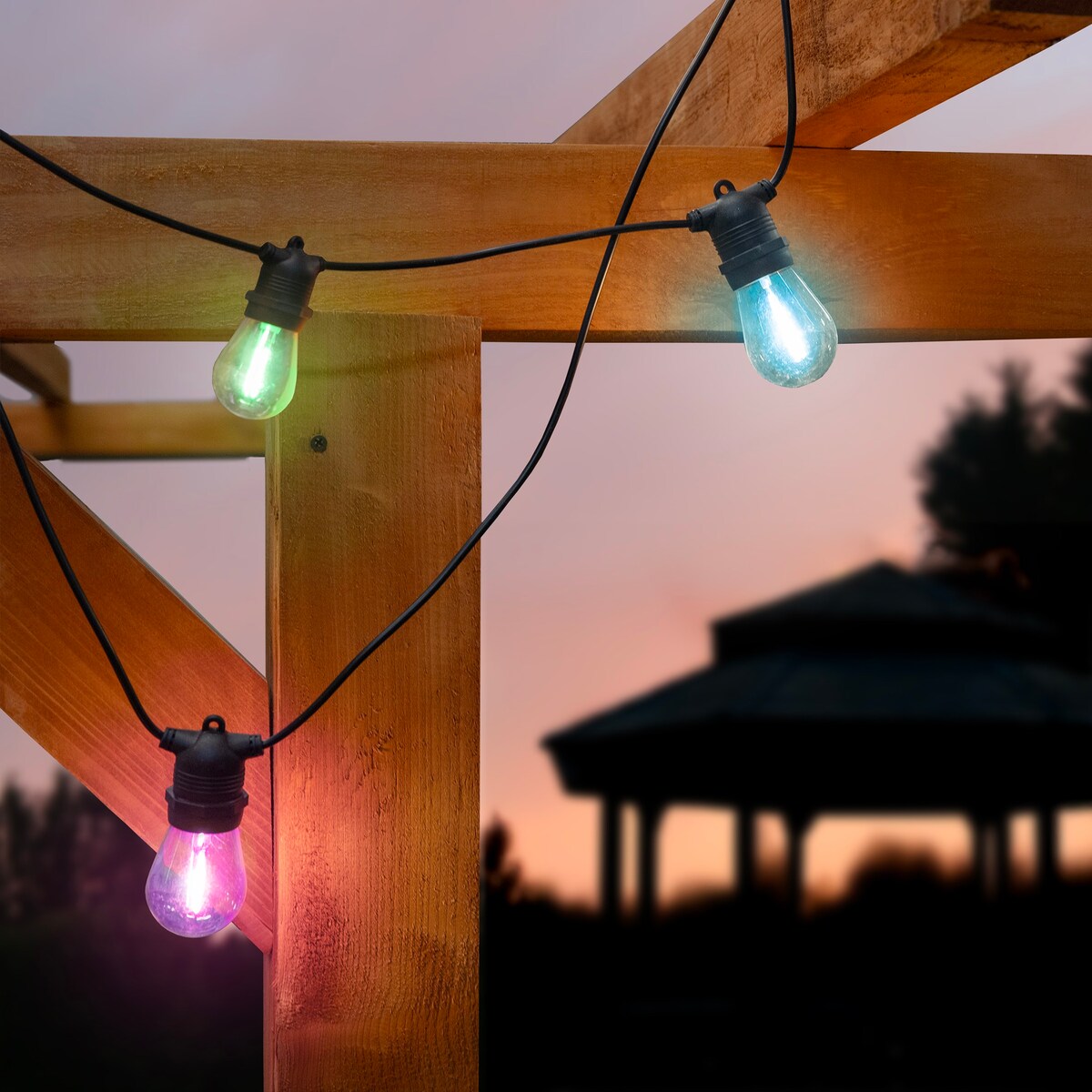 Girlanda solarna 10 LED ogrodowa 10m LAMPKI RBG kolorowa na balkon ŚWIETLNA