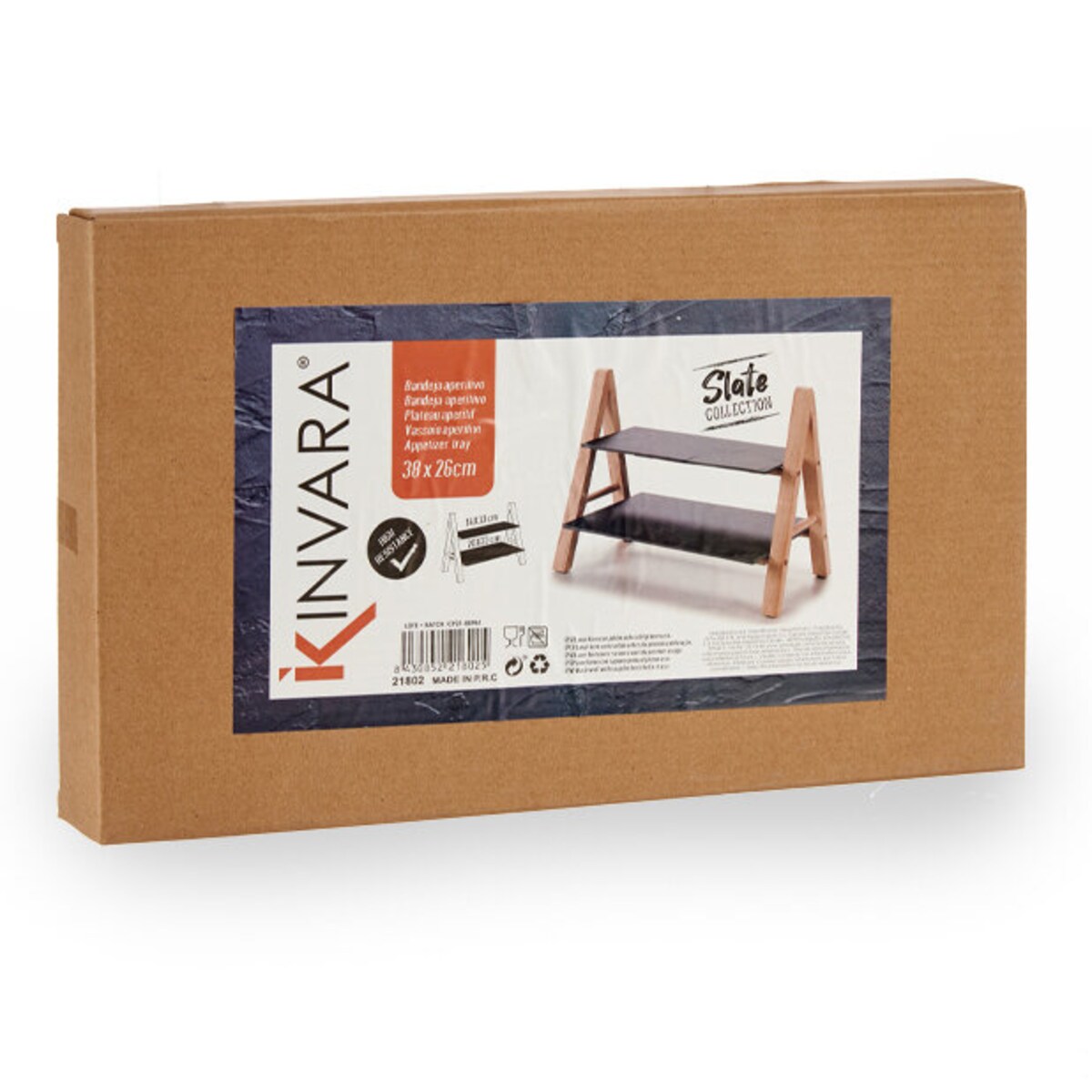 Patera 2-poziomowa z łupku kamiennego MONOLIT, 26 x 38 cm