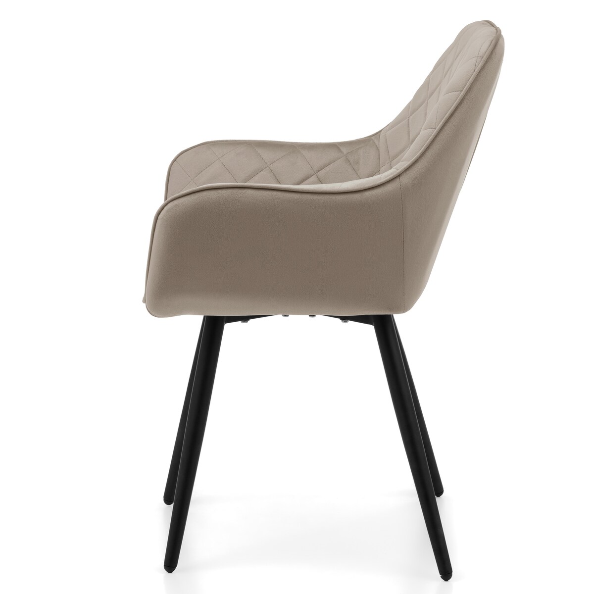 Krzesło tapicerowane COLIN aksamit velvet welur do salonu jadalni ciemnobeżowy