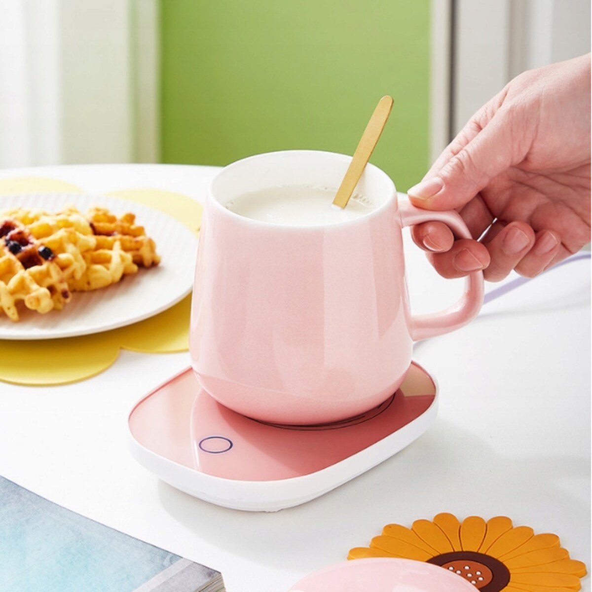 KUBEK do herbaty PODGRZEWACZ USB Łyżka Kabel PREZENT Kubek Świąteczny Kubki