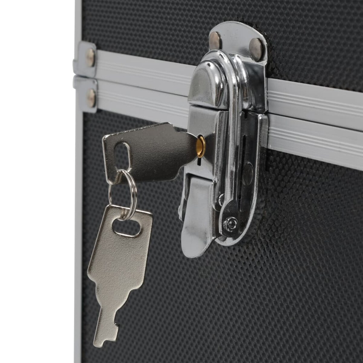 vidaXL Kuferek na kosmetyki, 37 x 24 x 35 cm, czarny, aluminiowy