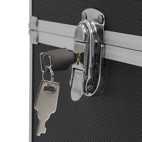 vidaXL Kuferek na kosmetyki, 37 x 24 x 35 cm, czarny, aluminiowy