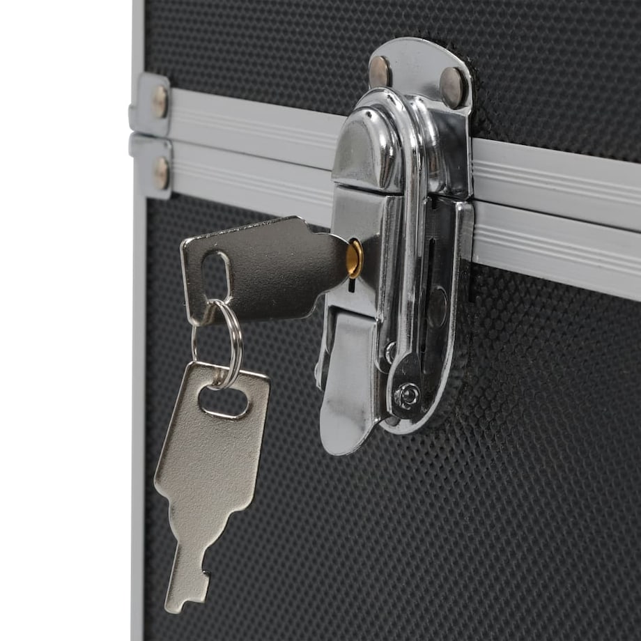 vidaXL Kuferek na kosmetyki, 37 x 24 x 35 cm, czarny, aluminiowy