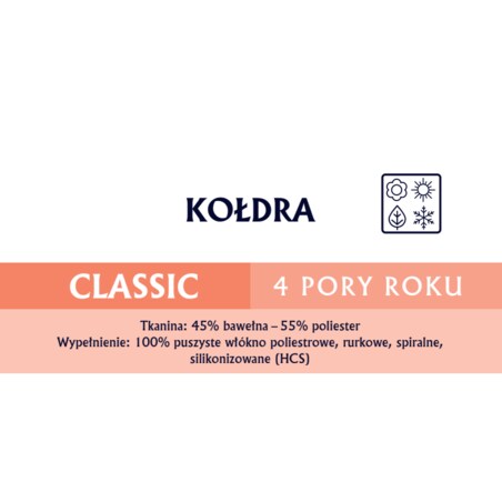 Kołdra całoroczna 180x200 CLASSIC 4 Pory Roku Senna Home Kremowa