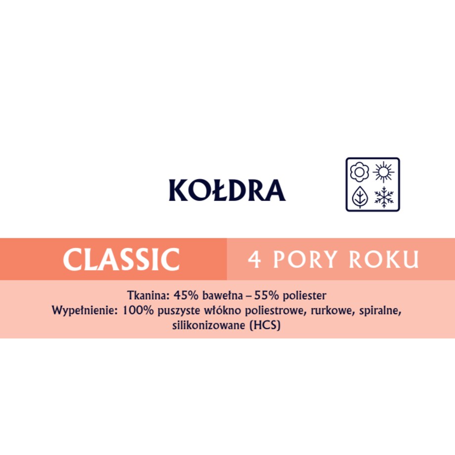 Kołdra całoroczna 180x200 CLASSIC 4 Pory Roku Senna Home Kremowa