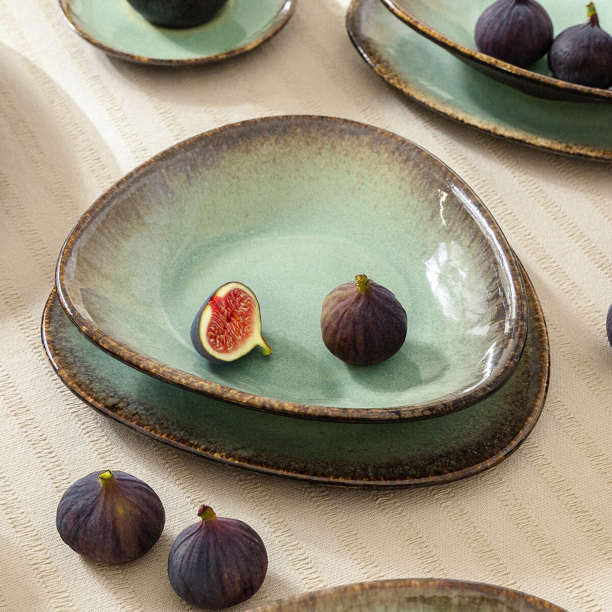 Konsimo PRIMA Zestaw obiadowo-kawowy 6 os. (36 el.), szałwiowy