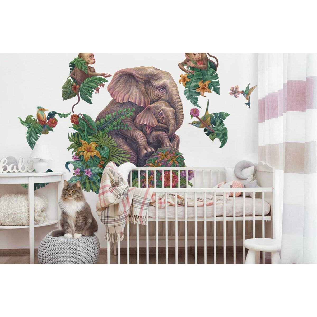 Zestaw naklejek na ścianę, Safari tropikalne, 60cm