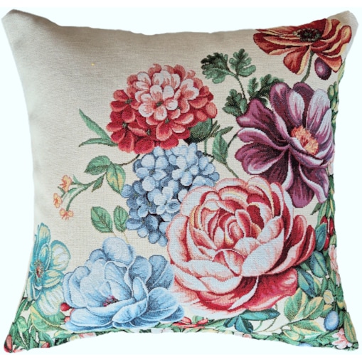 Poszewka Na Poduszkę 45X45 Cm Jasiek Żakardowa Kwiaty