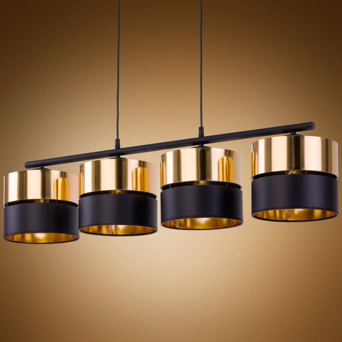 Wisząca lampa nad stół Hilton 4342 TK Lighting z abażurem czarna złota