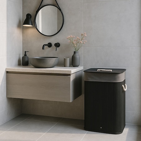 Kosz na pranie 60x42x32 cm 80 litrów LAVAGG czarny