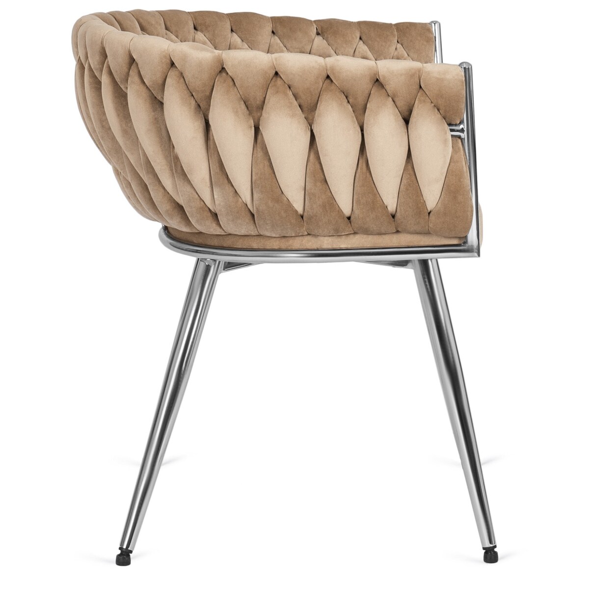 Krzesło Tapicerowane Plecionka Toaletki Loft SIENA Beżowe