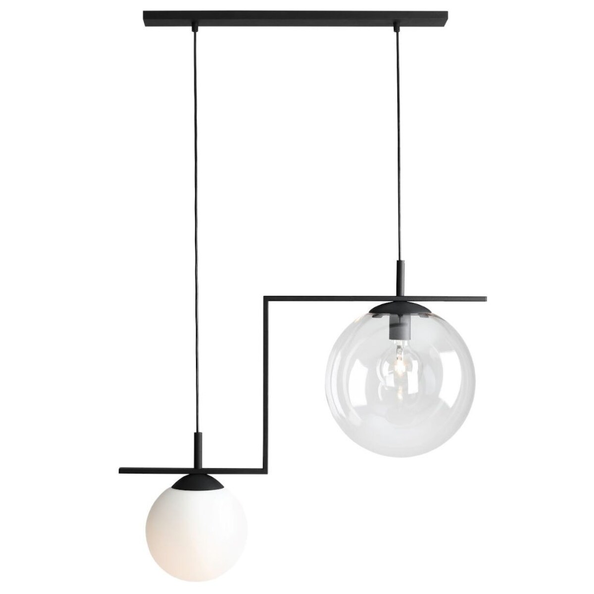Modernistyczna lampa wisząca 1038H1 Aldex szklane kule ZWIS do jadalni przezroczysty