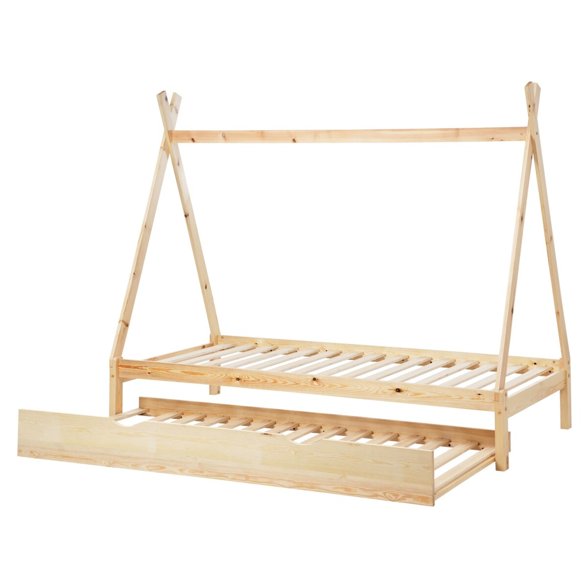 Łóżko dziecięce Drewno sosnowe TALMONTIERS 90 x 200 cm Jasnobrązowy