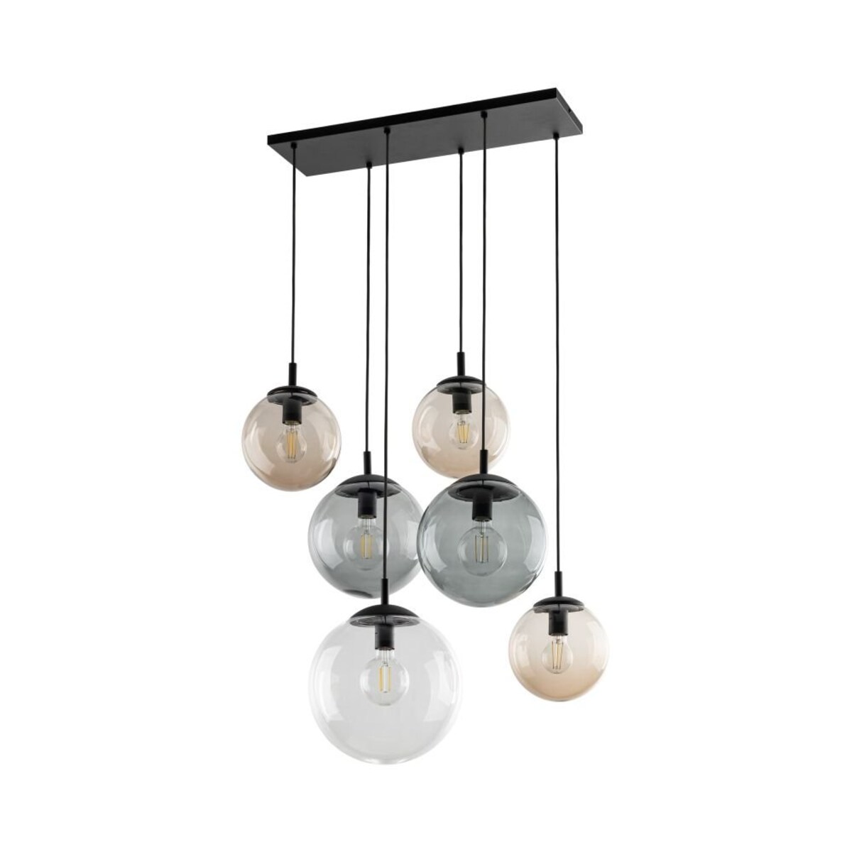 Lampa wisząca TK Lighting ESME MIX 4819 6xE27 kolorowe klosze regulowana wysokość do salonu jadalni kuchni