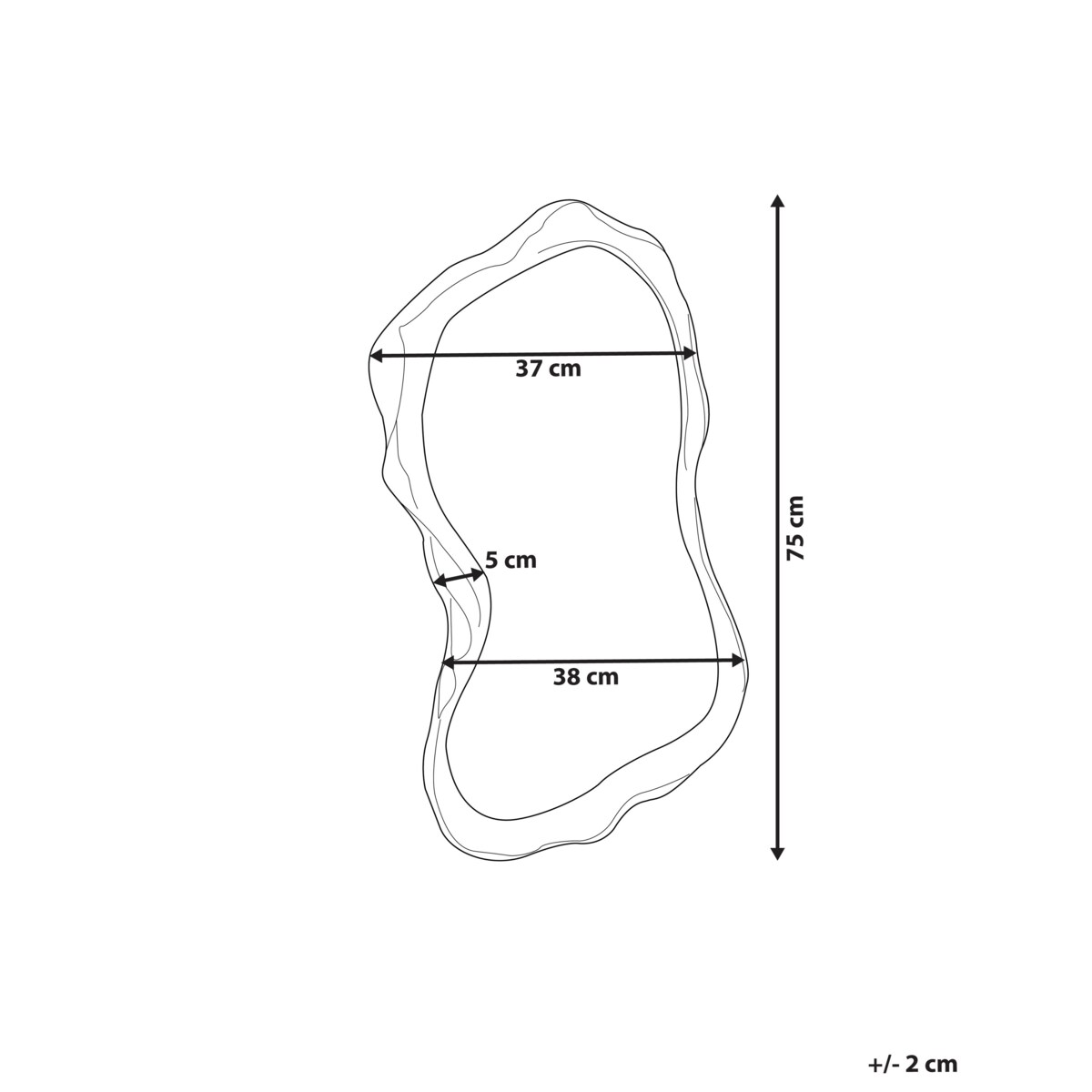 Lustro ścienne SERY 38 cm 75 cm Złoty