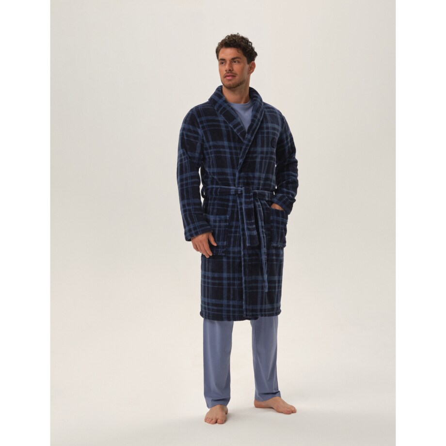 Szlafrok Hover 41938-59X Granatowy Granatowy, XXL