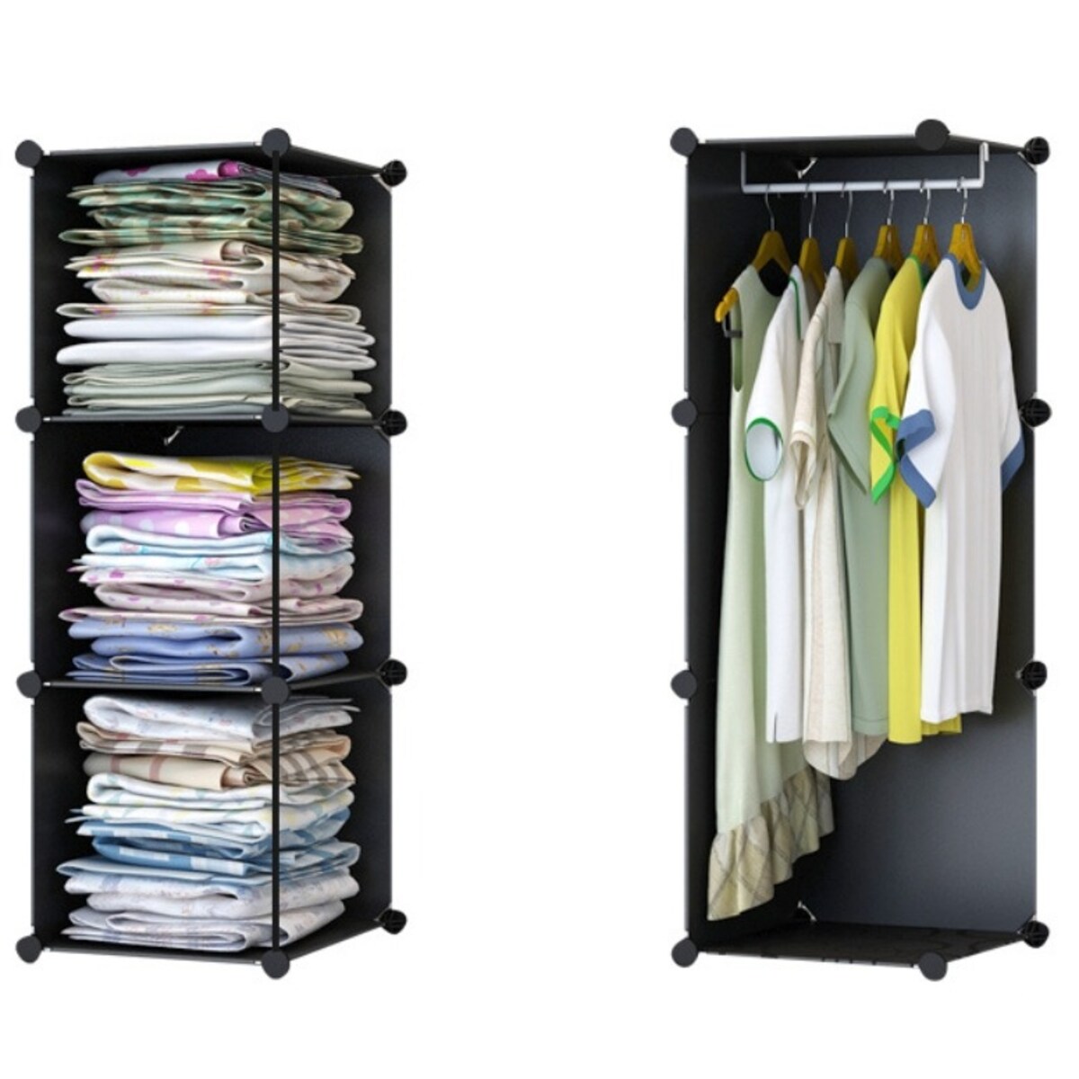 Duża modułowa szafa garderoba półka wieszak xxl czarna wysoka pojemna