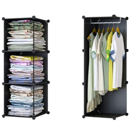 Duża modułowa szafa garderoba półka wieszak xxl czarna wysoka pojemna