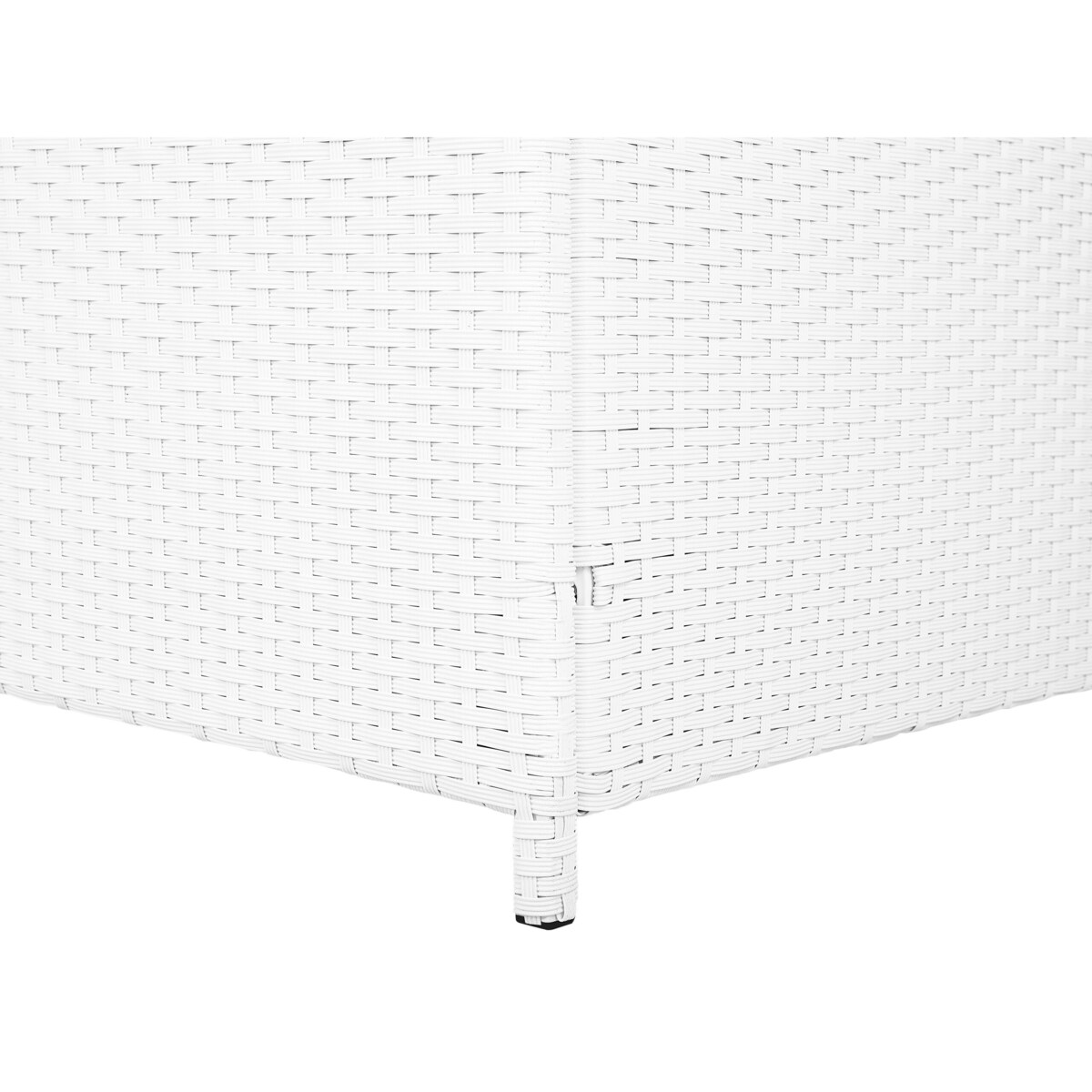 Skrzynia na poduchy z technorattanu biała 158 x 63 cm MODENA