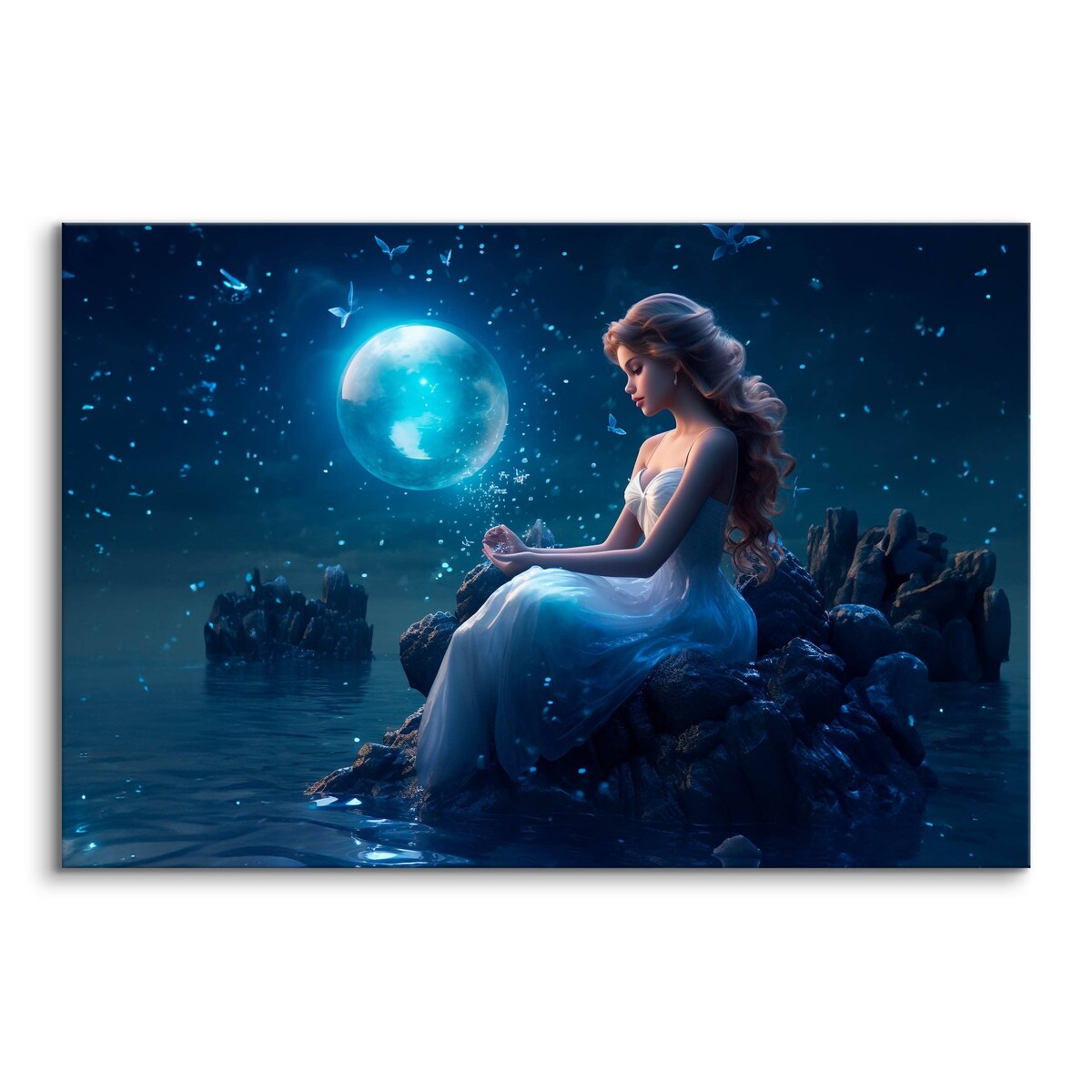 Obraz Do Sypialni Kobieta Syrena Nocą Motyle Abstrakcja Do Salonu 120x80cm