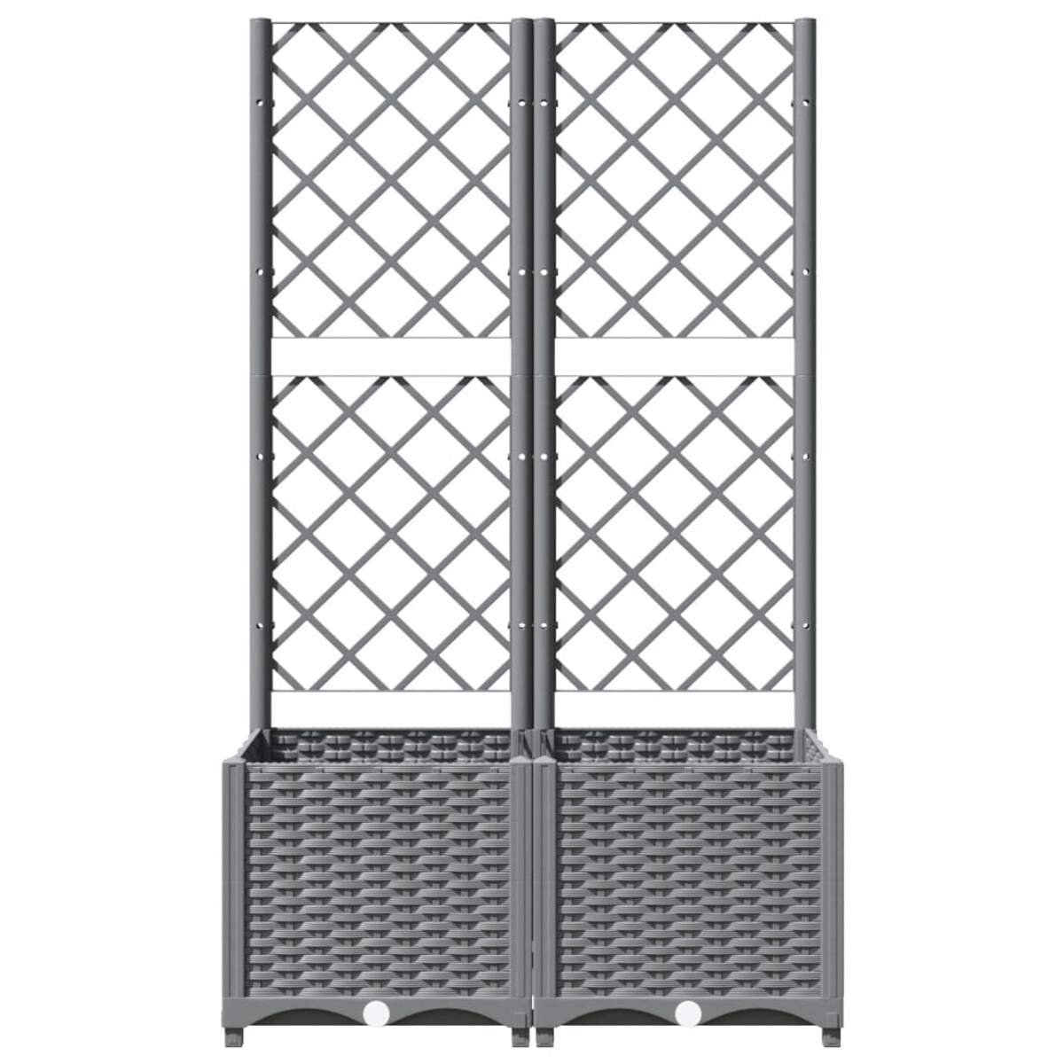 vidaXL Donica ogrodowa z kratką, jasnoszara, 80x40x136 cm, PP