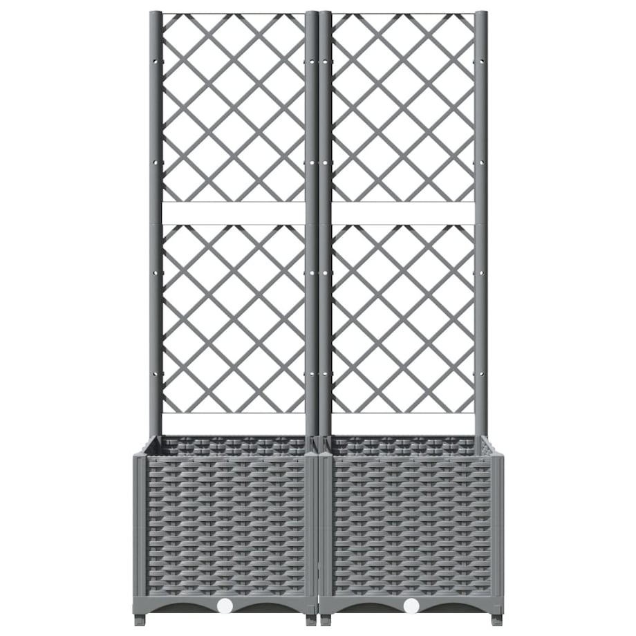 vidaXL Donica ogrodowa z kratką, jasnoszara, 80x40x136 cm, PP