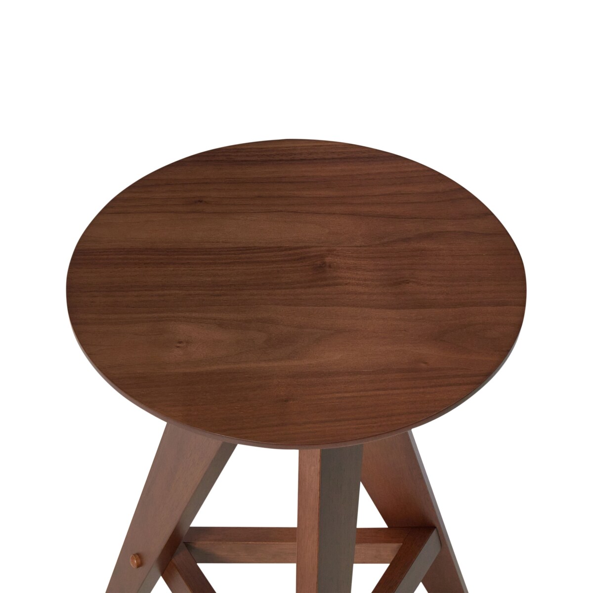 Zestaw 2 drewnianych stołków ciemnobrązowy AROMA