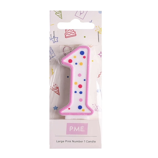 PME Świeczka cyfra 1, różowy