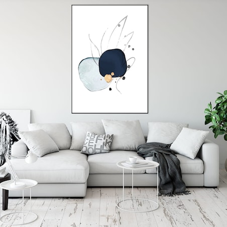 plakat abstract blue and gold no 4 21x30 cm