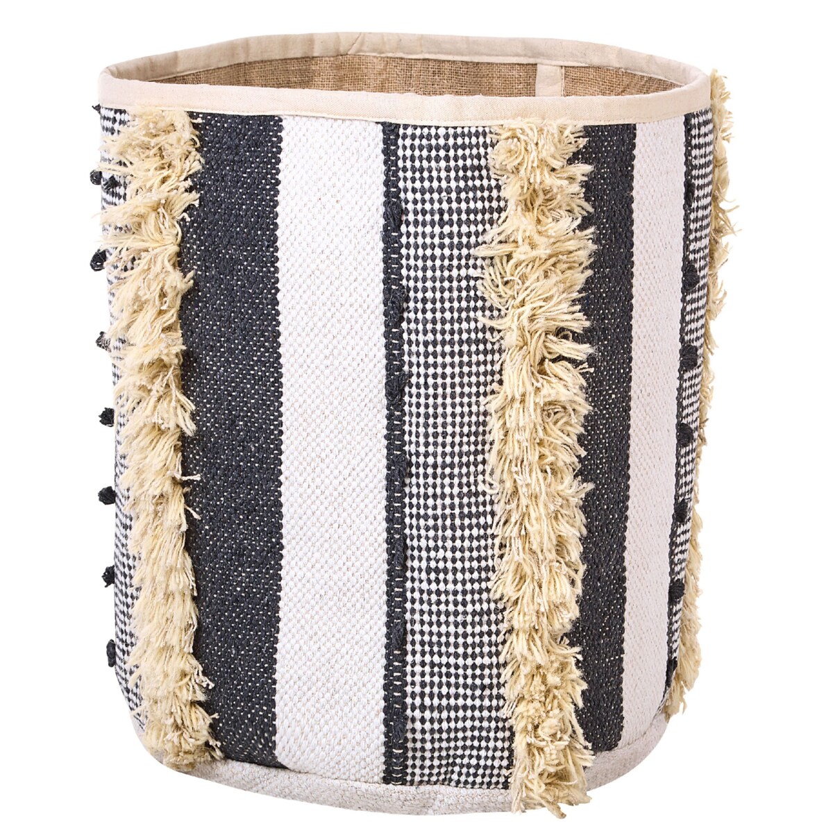 Zestaw 2 koszy bawełnianych beżowy z szarym KOTKAI